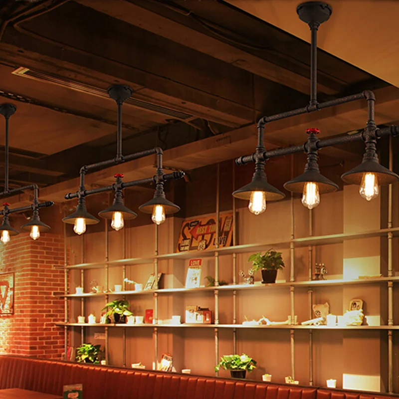 3/5 lampen conische hanglamp industriële stijl roest smeedijzeren eilandlamp voor restaurant Clearhalo