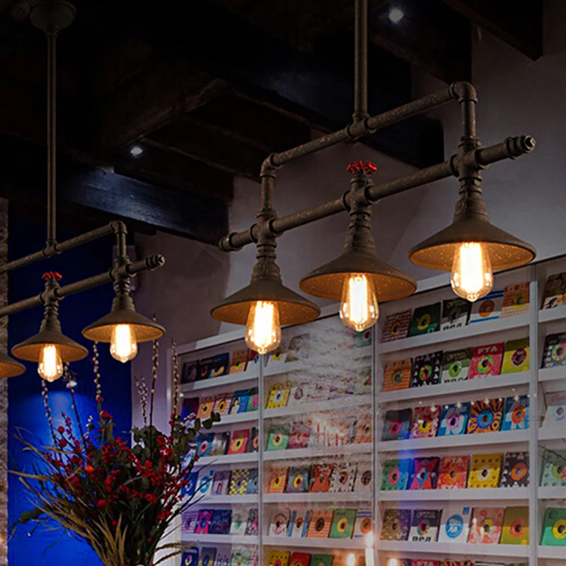 3/5 lampen conische hanglamp industriële stijl roest smeedijzeren eilandlamp voor restaurant Clearhalo