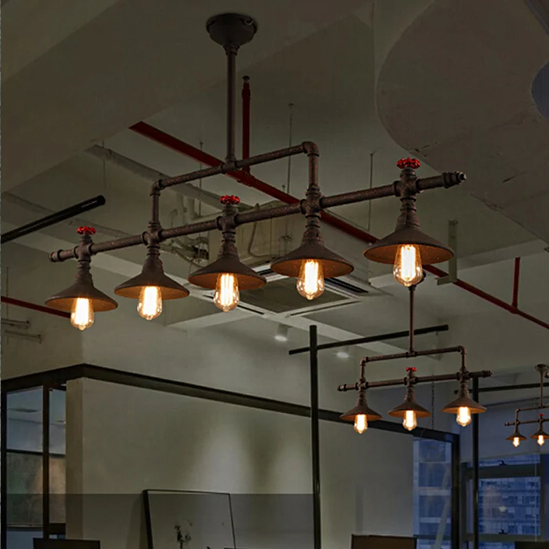 3/5 lampen conische hanglamp industriële stijl roest smeedijzeren eilandlamp voor restaurant Clearhalo