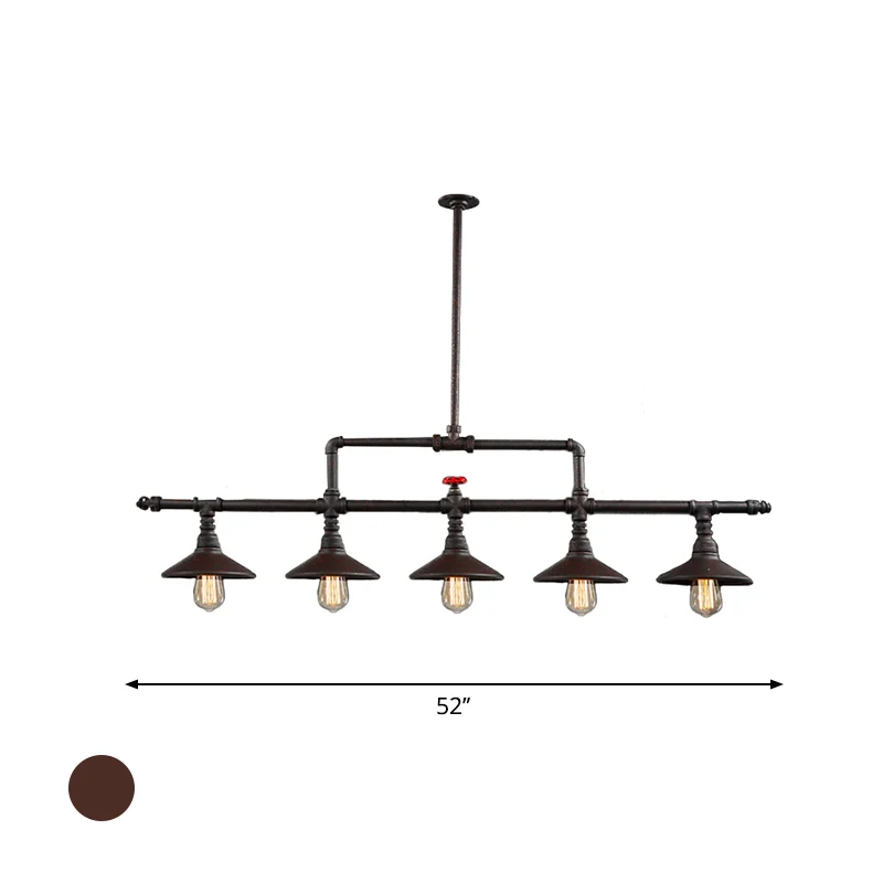 3/5 lampen conische hanglamp industriële stijl roest smeedijzeren eilandlamp voor restaurant Clearhalo