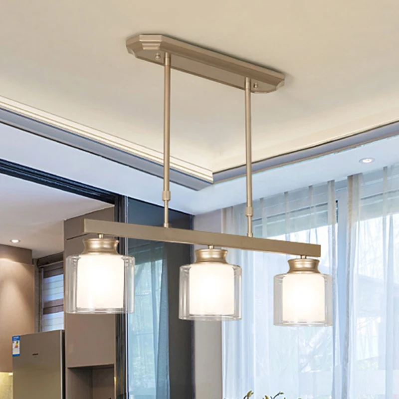 3/4 lampen eetkamer eilandverlichting traditionele gouden hanglamp met helderglazen kap Clearhalo