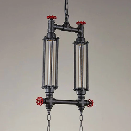 2/3 lampen eilandverlichting industriële stijl buisvormige metalen eilandhanglamp zwart voor restaurant Clearhalo