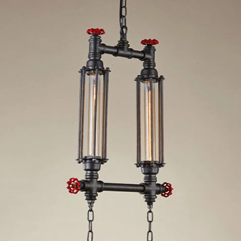 2/3 lampen eilandverlichting industriële stijl buisvormige metalen eilandhanglamp zwart voor restaurant Clearhalo