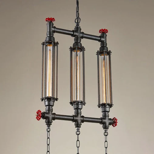2/3 lampen eilandverlichting industriële stijl buisvormige metalen eilandhanglamp zwart voor restaurant Clearhalo