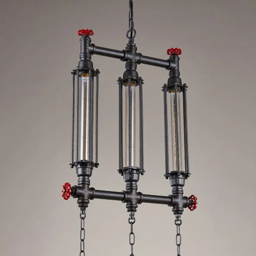 2/3 lampen eilandverlichting industriële stijl buisvormige metalen eilandhanglamp zwart voor restaurant Clearhalo