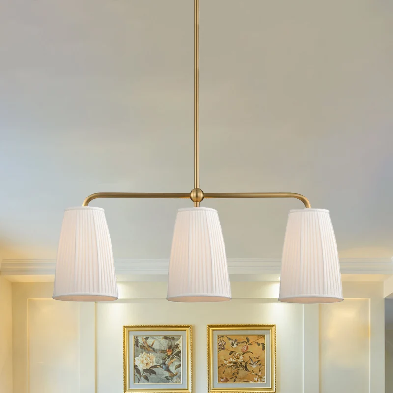 3/6 lampen hangende kroonluchter landelijke jurkvormige geplooide stoffen hangende plafondlamp goud boven eettafel Clearhalo