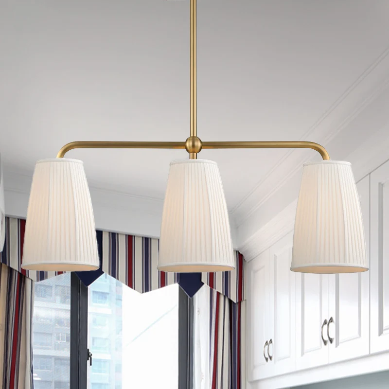 3/6 lampen hangende kroonluchter landelijke jurkvormige geplooide stoffen hangende plafondlamp goud boven eettafel Clearhalo