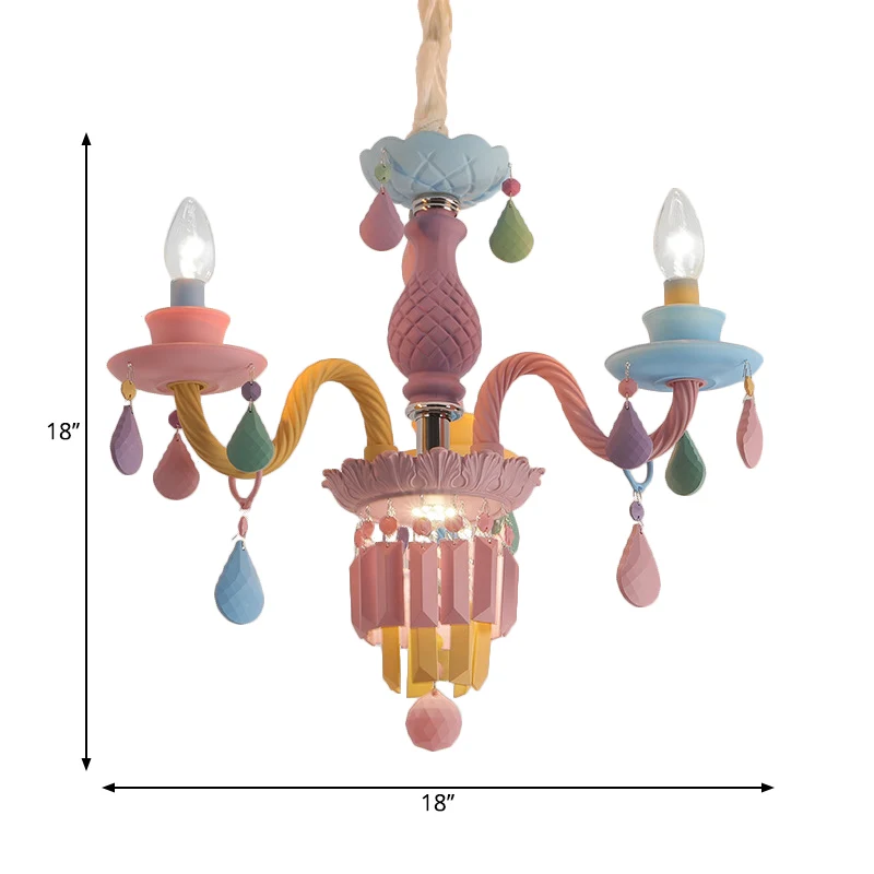 3/5 lampen kaars kroonluchter hanglamp Macaron glas hanglamp met kristallen accent meerdere kleuren Clearhalo