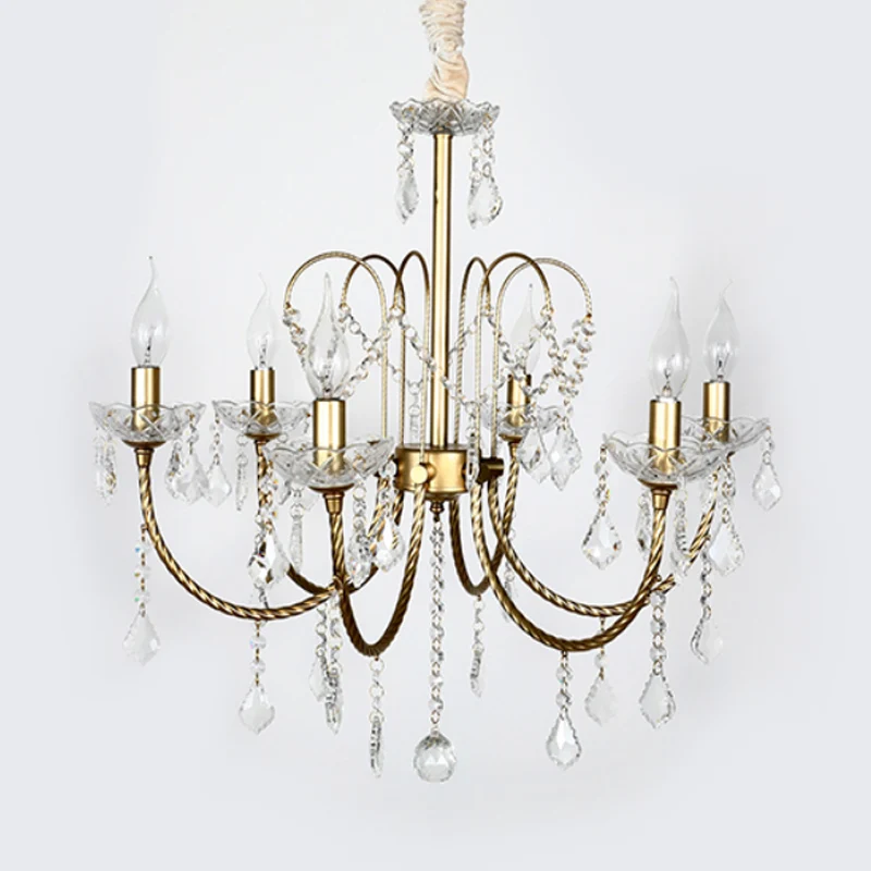 5/6 lampen kristallen kroonluchter hanglamp traditionele gouden kandelaar eetkamer hanglamp Clearhalo