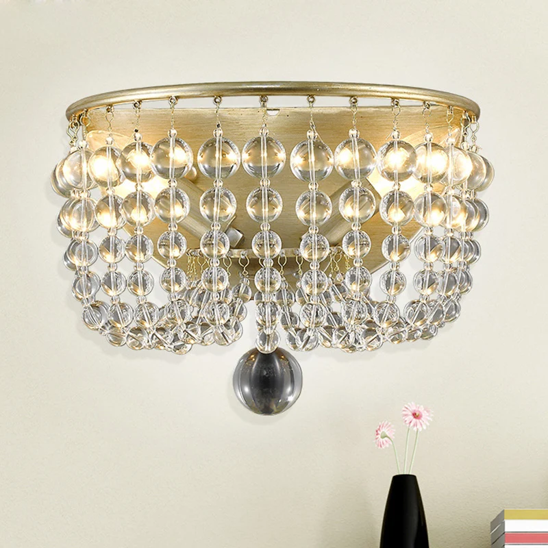 2 lampen kristallen wandkandelaar traditionalistische gouden kraal woonkamer wandmontage licht Clearhalo