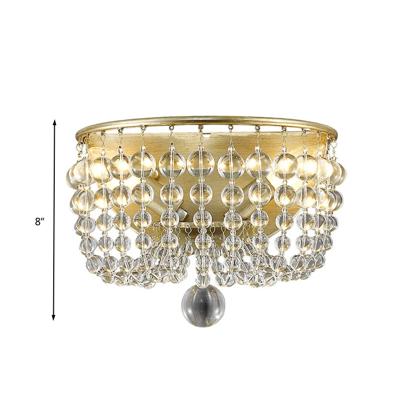 2 lampen kristallen wandkandelaar traditionalistische gouden kraal woonkamer wandmontage licht Clearhalo