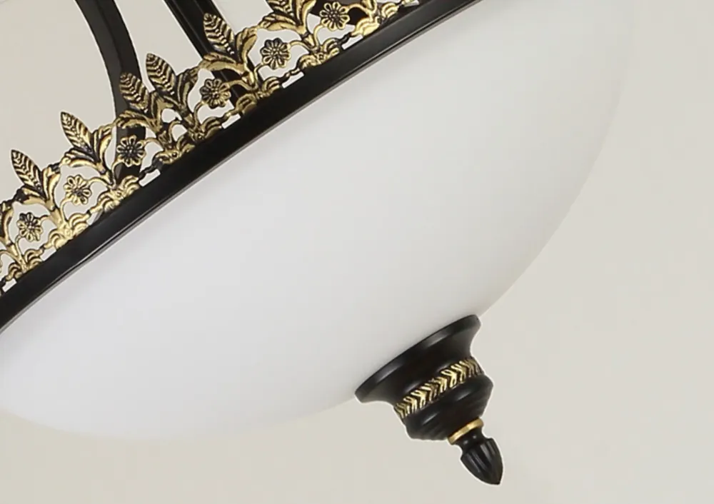 3 lampen kroonluchter hanglamp vintage kom matglas hanglamp zwart Clearhalo