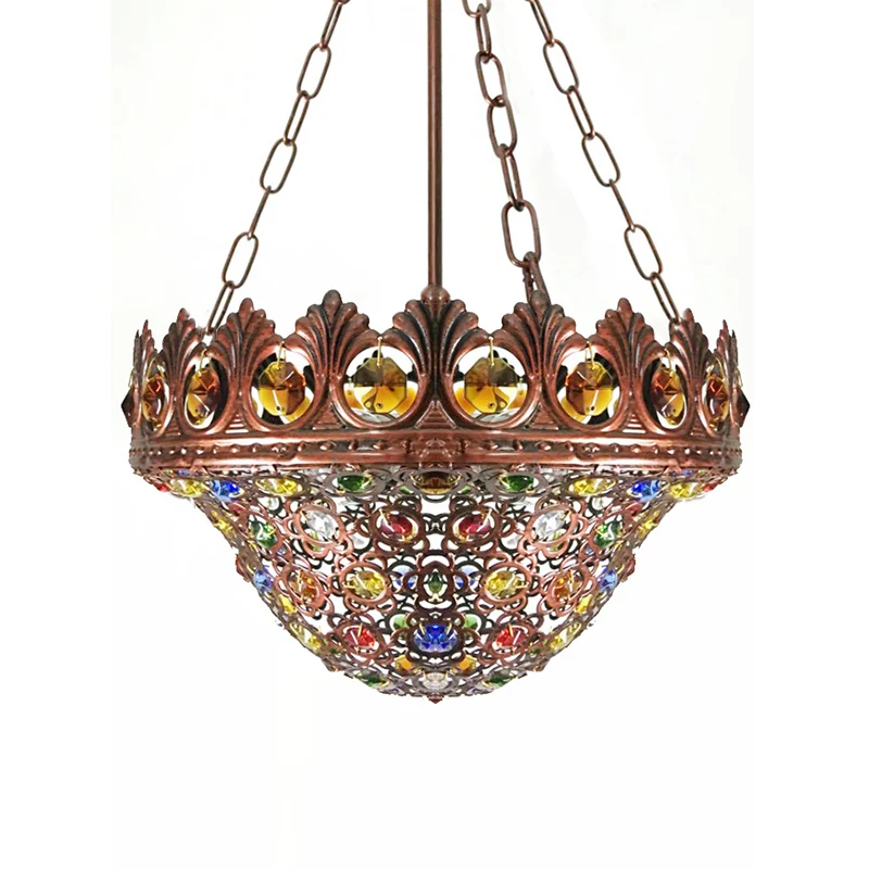 3 lampen metalen kroonluchter hanglamp Boheemse messing kom eetkamer ophangverlichting Clearhalo