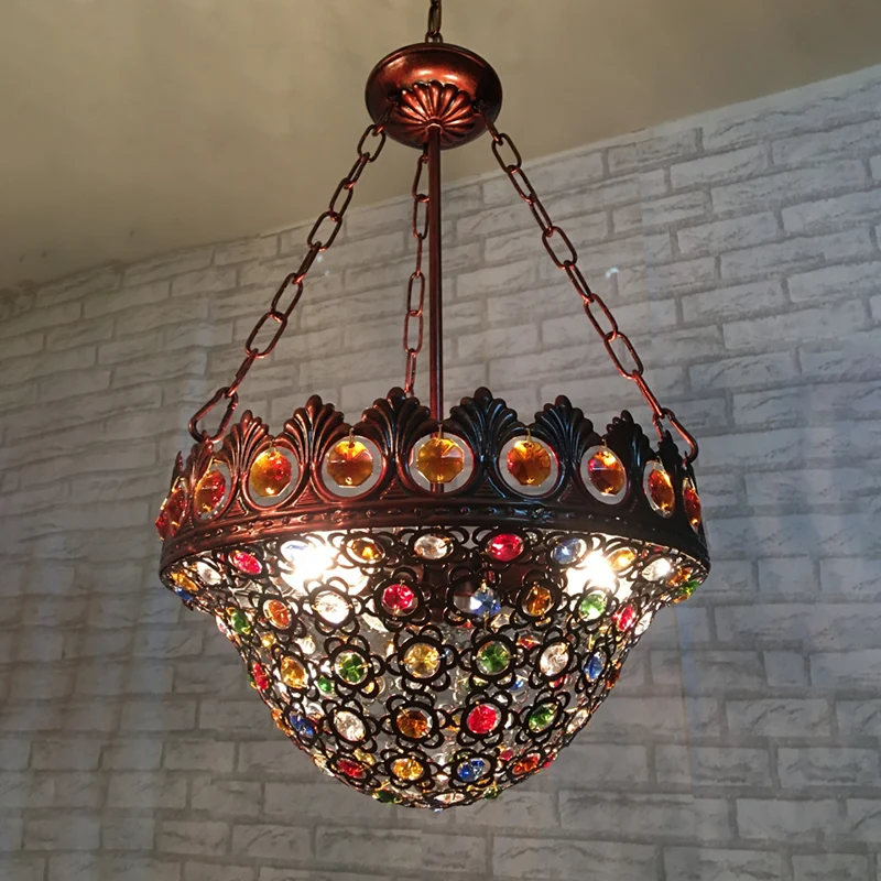 3 lampen metalen kroonluchter hanglamp Boheemse messing kom eetkamer ophangverlichting Clearhalo