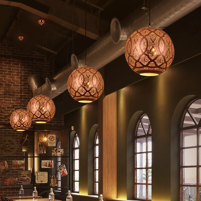 3 lampen metalen plafondkroonluchter traditionele roségoud geëtste bol restaurant hanglampset Clearhalo