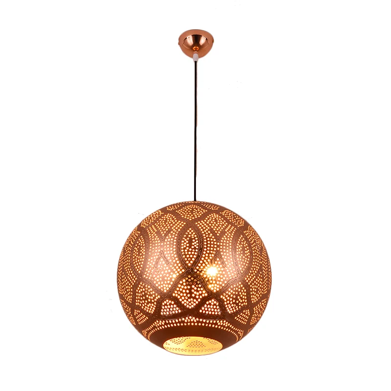 3 lampen metalen plafondkroonluchter traditionele roségoud geëtste bol restaurant hanglampset Clearhalo