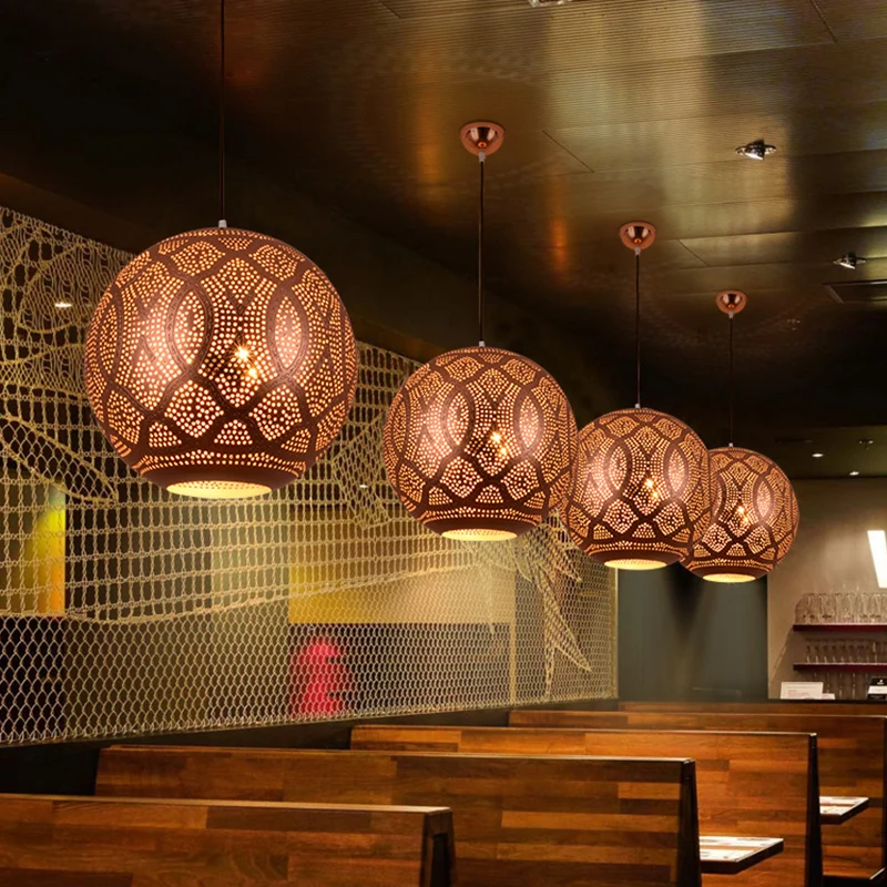 3 lampen metalen plafondkroonluchter traditionele roségoud geëtste bol restaurant hanglampset Clearhalo