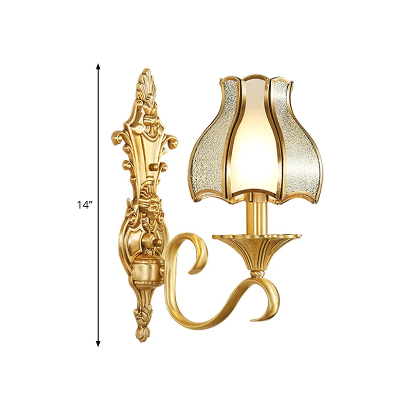 1/2 lampen metalen wandkandelaar traditionele messing geschulpte woonkamer wandlamp Clearhalo