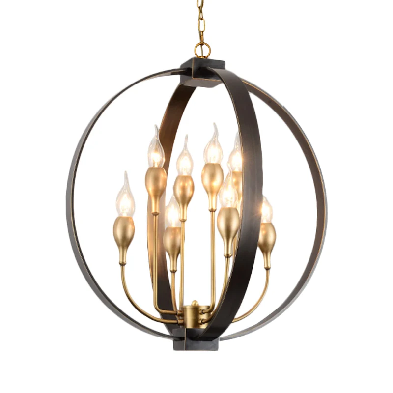 4/8 lampen plafondlamp traditionele kandelaar metalen hangende kroonluchter zwart voor woonkamer Clearhalo