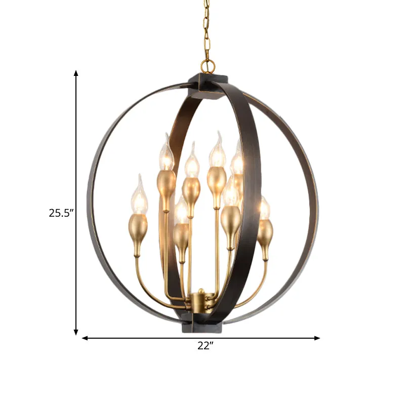 4/8 lampen plafondlamp traditionele kandelaar metalen hangende kroonluchter zwart voor woonkamer Clearhalo
