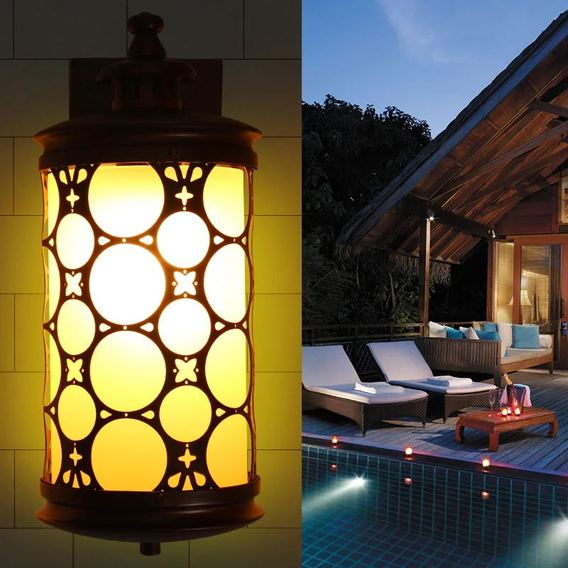 Landelijke cilinderwandkandelaarlamp, enkele lichtgeel glazen wandlamp brons met cirkelontwerp Clearhalo