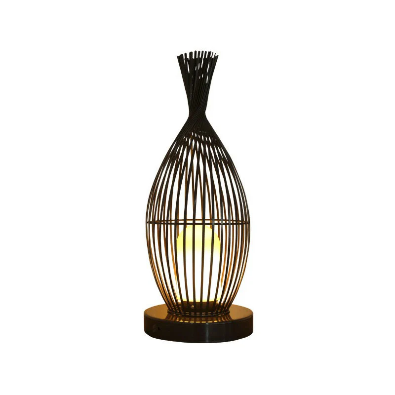 Langwerpige gazonverlichting Simplicity Iron 1-lichtbruine vloerlamp met acrylkap Clearhalo