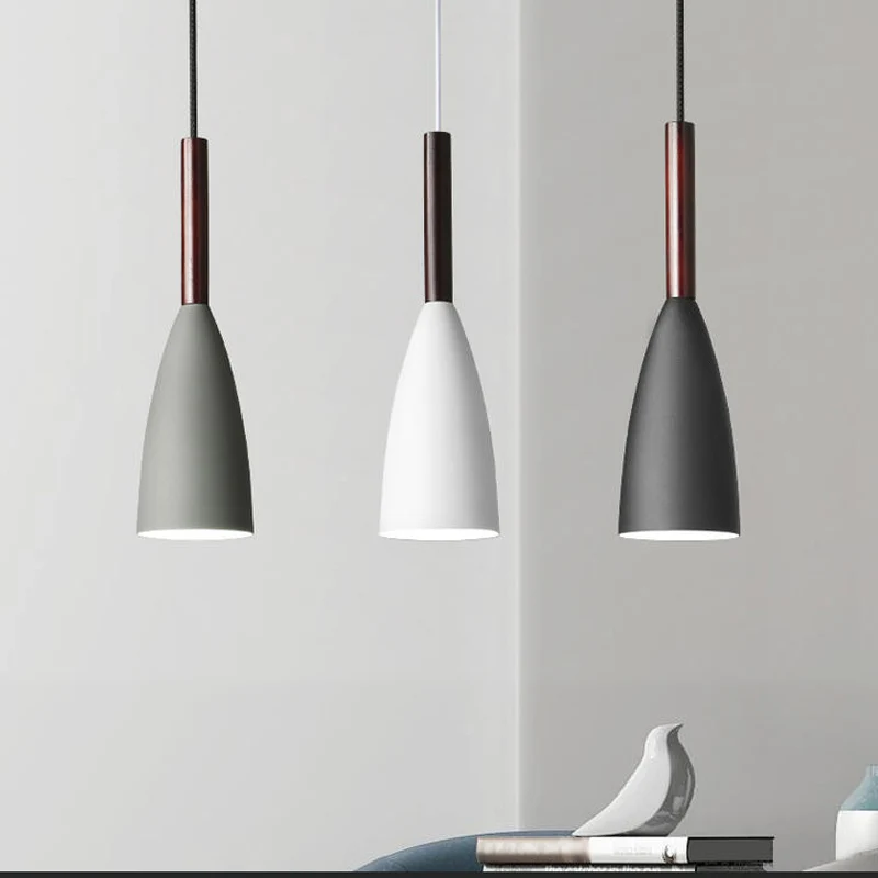 Langwerpige koepelvormige plafondophanglamp Nordic Metal 1-kops zwart/wit/grijze hanglamp voor eetkamer Clearhalo