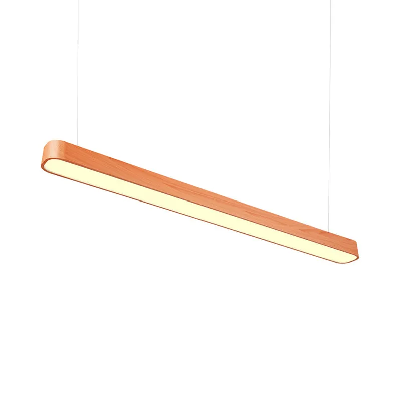 Langwerpige ovale hangende verlichting Moderne led 4"/8"/12" breed hout diepnerf/lichtnerf plafond hanglamp wit/warm/natuu...