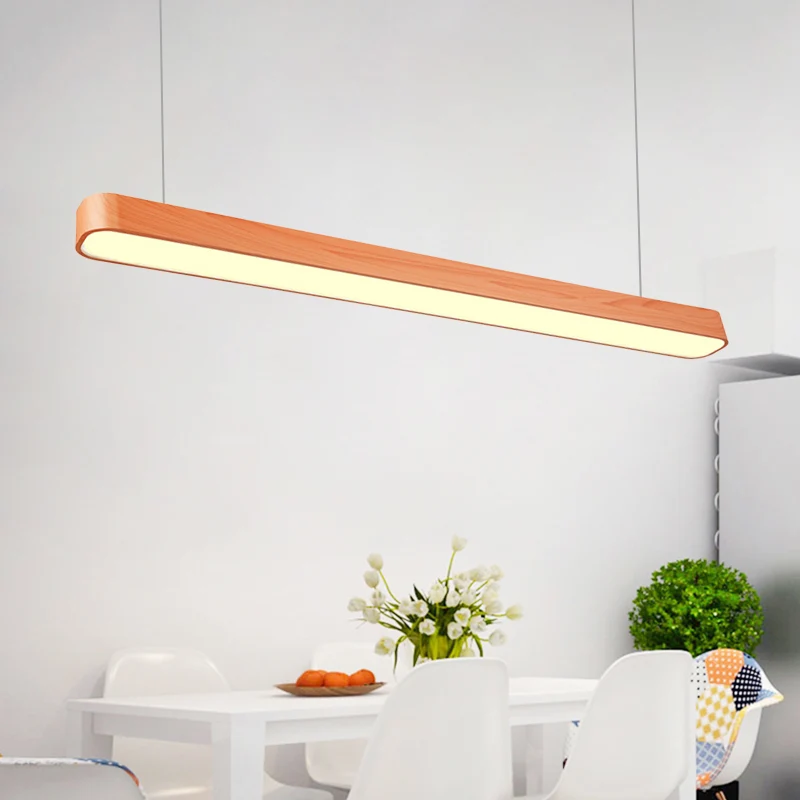 Langwerpige ovale hangende verlichting Moderne led 4"/8"/12" breed hout diepnerf/lichtnerf plafond hanglamp wit/warm/natuu...