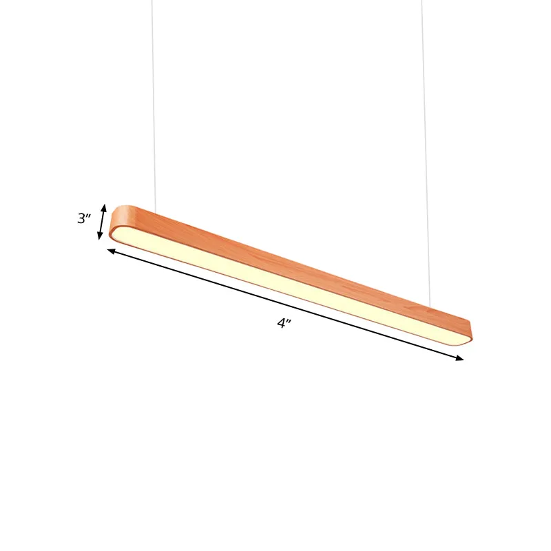 Langwerpige ovale hangende verlichting Moderne led 4"/8"/12" breed hout diepnerf/lichtnerf plafond hanglamp wit/warm/natuu...