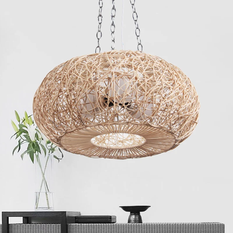 Lantaarn Kroonluchter Verlichting Japans Bamboe 3 Lampen Beige Hangende Verlichtingsarmatuur Clearhalo