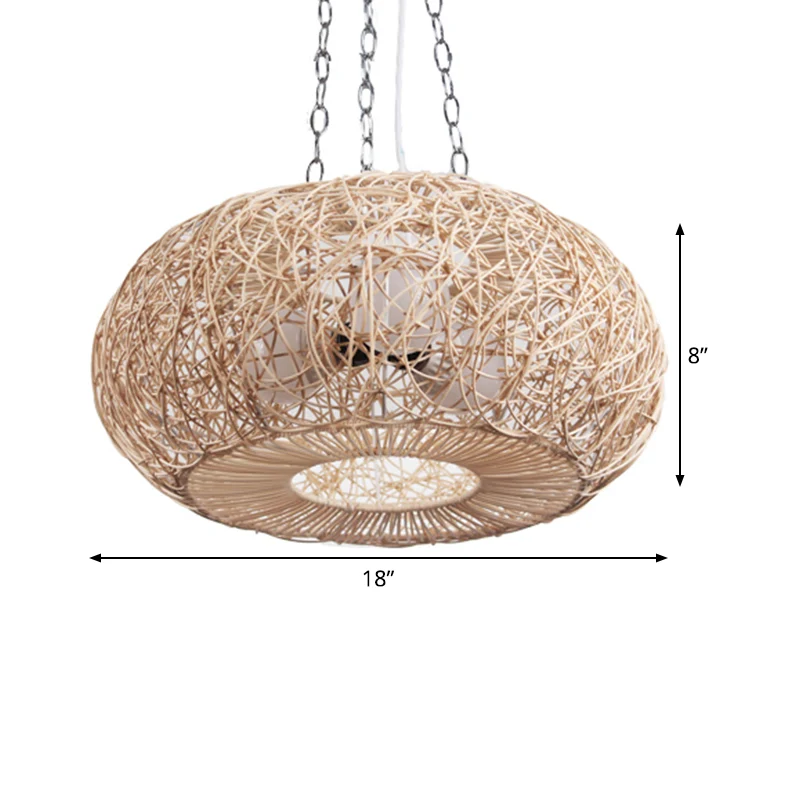 Lantaarn Kroonluchter Verlichting Japans Bamboe 3 Lampen Beige Hangende Verlichtingsarmatuur Clearhalo