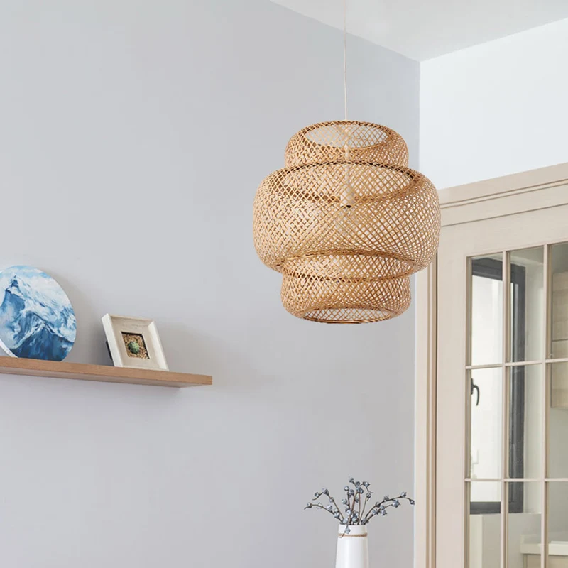 Lantaarn Restaurant Hanglamp Bamboe 1-lichts Simplicity Hanglamp Clearhalo