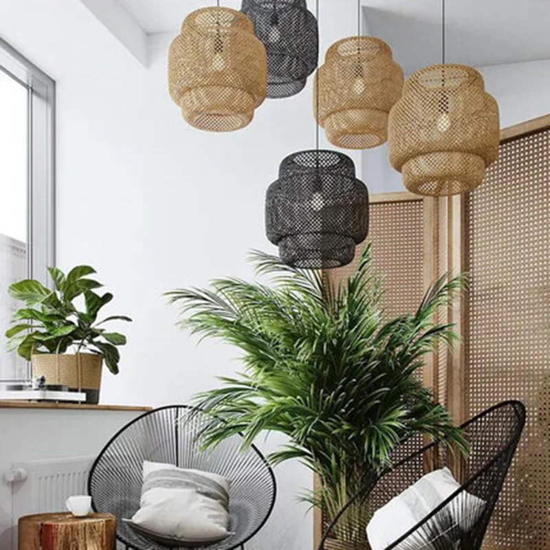 Lantaarn Restaurant Hanglamp Bamboe 1-lichts Simplicity Hanglamp Clearhalo