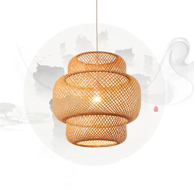 Lantaarn Restaurant Hanglamp Bamboe 1-lichts Simplicity Hanglamp Clearhalo