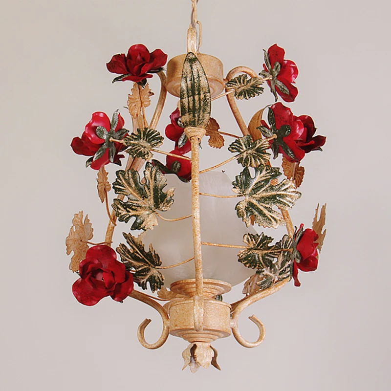 Lantaarn Slaapkamer Hanglamp Koreaanse Bloem Frosted Wit Glas 1-Licht Beige Downverlichting Hanglamp Clearhalo