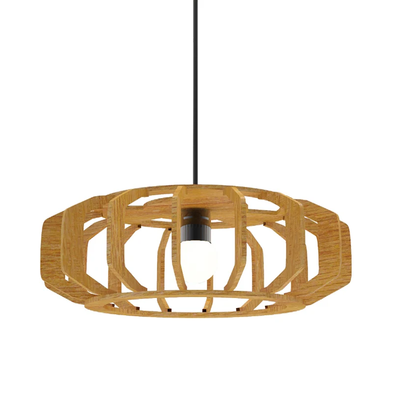Lantaarnframe hangende plafondlamp Aziatische stijl hout 1 lamp woonkamer hanglamp Clearhalo