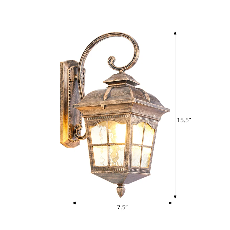 Lantern Yard wandgemonteerde verlichting Klassiek helder rimpelglas 1-lichts bronzen wandkandelaar Clearhalo