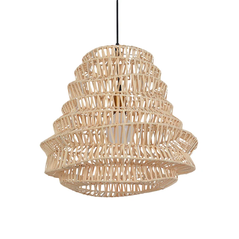 Lasergesneden hanglamp Chinese bamboe 1 kop beige hanglamp, 12"/18" breed Clearhalo