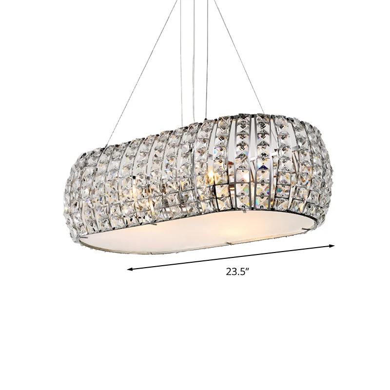 Lasergesneden plafondkroonluchter Traditie Helder Kristal 6 Hoofden Gouden Ophanging Hanglamp Clearhalo