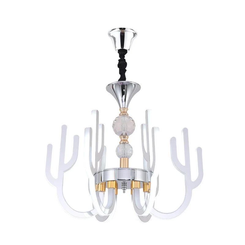 LED Cactus Kroonluchter Lichtpunt Moderne Chroom Kristallen Hanglamp voor Eetkamer Clearhalo