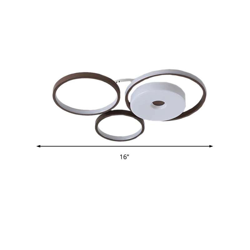 LED koffie-inbouwringlicht minimale acryl schaduwrijke slaapkamer plafondmontage lichtarmatuur wit licht, 16"/19,5" breed...