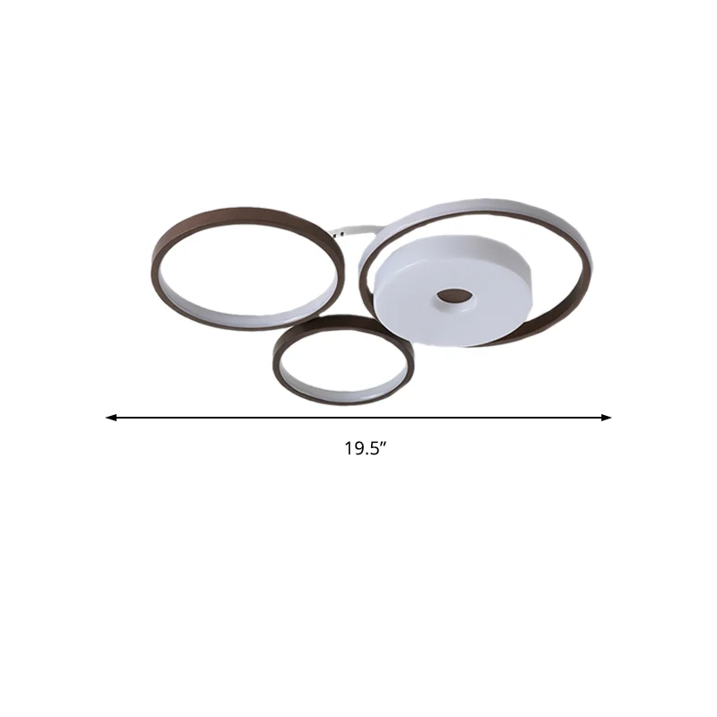 LED koffie-inbouwringlicht minimale acryl schaduwrijke slaapkamer plafondmontage lichtarmatuur wit licht, 16"/19,5" breed...
