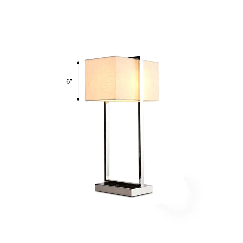 LED rechthoekig leesboeklicht modernisme stoffen taakverlichting beige voor slaapkamer Clearhalo