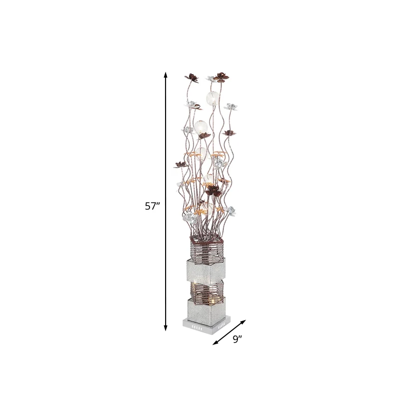 LED-balkvormige gebogen stokvloerverlichting Art Decor Koffie Aluminium Bloom Staande vloerlamp warm/wit licht Clearhalo