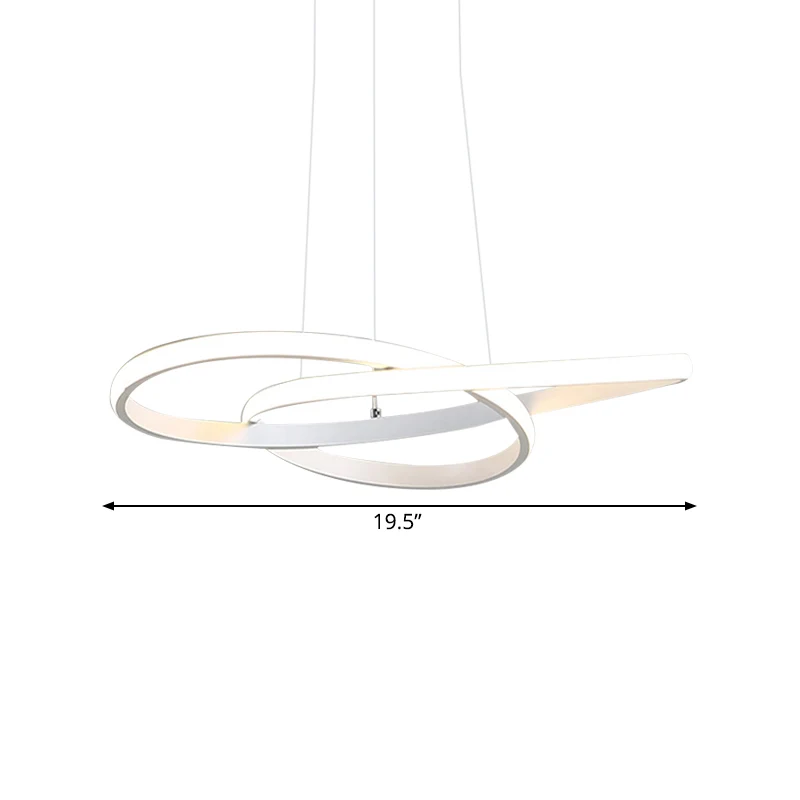 LED-eetkamer hangende plafondlamp met naadloos gebogen acrylkap Witte kroonluchter wit/warm licht Clearhalo