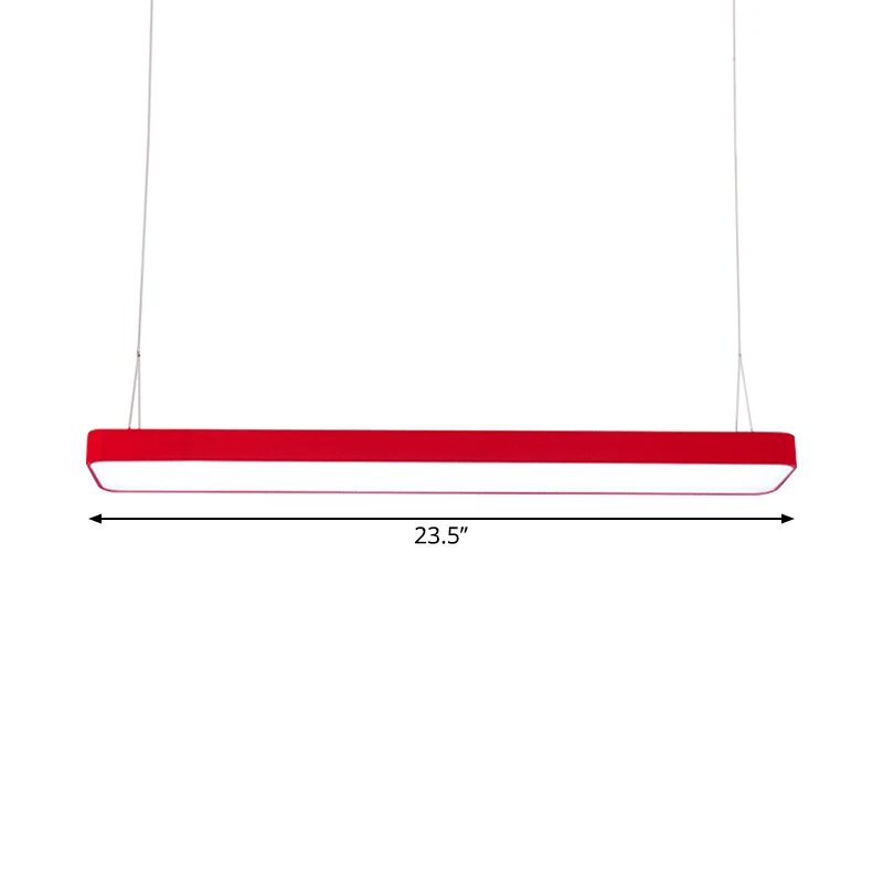 LED-eilandverlichting voor kinderen met acrylkap Rode rechthoekige hanglamp Clearhalo
