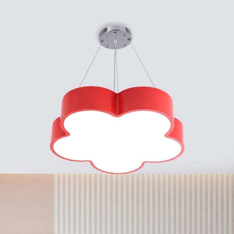 LED-hanglampset voor kinderen Geel/Blauw/Groen Bloem Kroonluchter Lamparmatuur met acrylkap Clearhalo