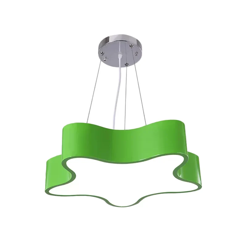 LED-hanglampset voor kinderen met acrylkap rood/geel/blauw hangende kroonluchter met ster voor slaapkamer Clearhalo