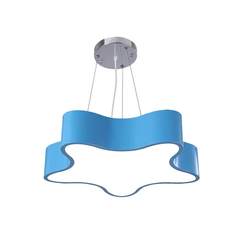 LED-hanglampset voor kinderen met acrylkap rood/geel/blauw hangende kroonluchter met ster voor slaapkamer Clearhalo
